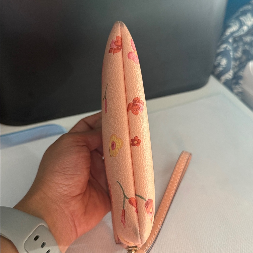 Coach Peach Floral Wristlet - Picture 5 of 7